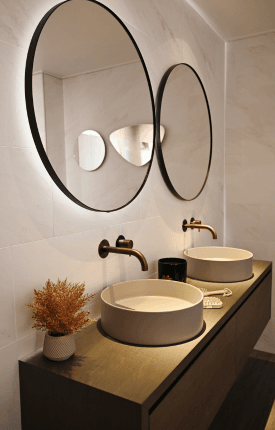 Badkamer spiegel rond dubbel