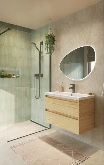 Badkamer sanitair met spiegel